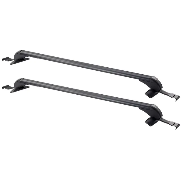 Universal Fit Roof Rack Cross Bars for Naked Flush Roofs 165 LBS Capacity Lockable Heavy Duty Aluminum Rooftop Luggage Carrier
