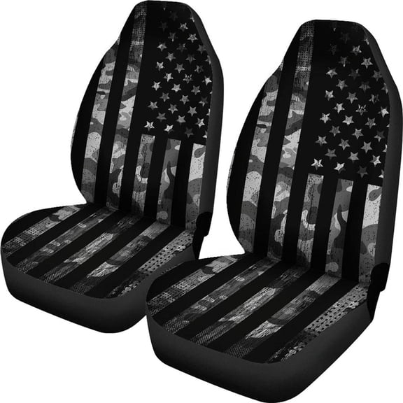 Universal Fit Seat Covers for Cars Trucks SUV 2 Pcs Set American Flag Retro Stars and Stripes Pattern Seat Covers Accessories