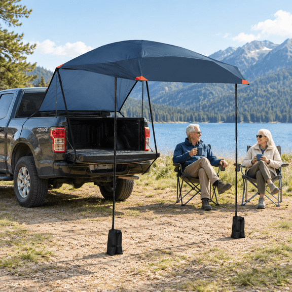 Universal-Fit Truck Tailgate Portable Tent, 9.5 x 6 x 8.5 Feet, Blue