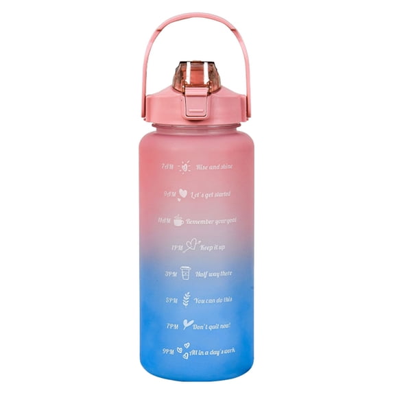 Universal Fitness Water Bottle for Men and Women, 2L Leakproof Sports Hydration Bottle with Detachable Straw, Motivational Quotes, BPA-Free Plastic