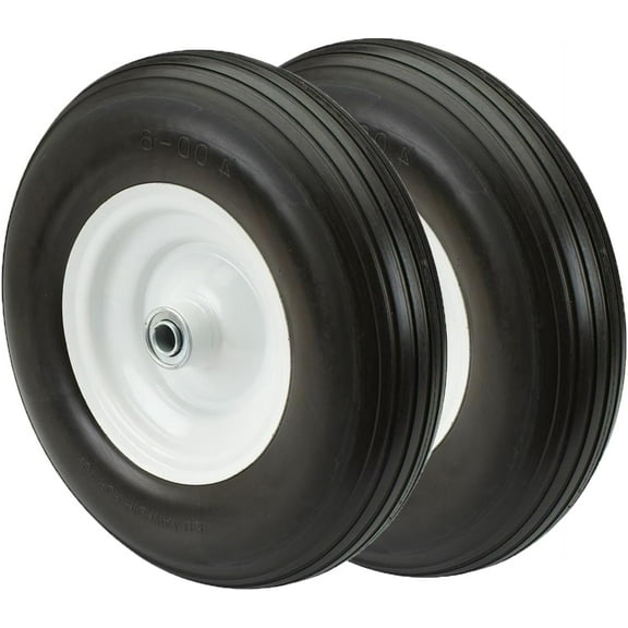 Universal Flat Free Tires for Log Splitters and Utility Carts, Compatible with Multiple Axle Sizes
