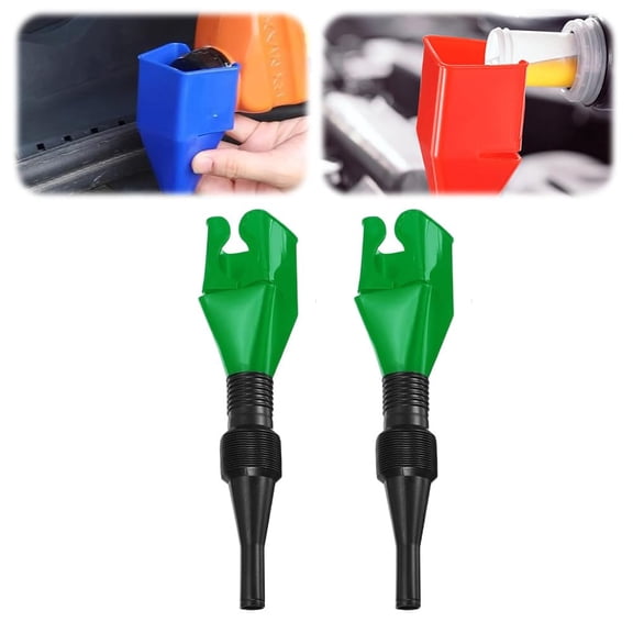 Universal Flexible Draining Funnel with Snap Buckle, Hands-Free Wide Mouth Oil Tool for Cars & Motorcycles, Mess-Free Pouring