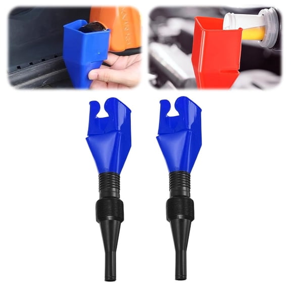 Universal Flexible Draining Funnel with Snap Buckle, Hands-Free Wide Mouth Oil Tool for Cars & Motorcycles, Mess-Free Pouring