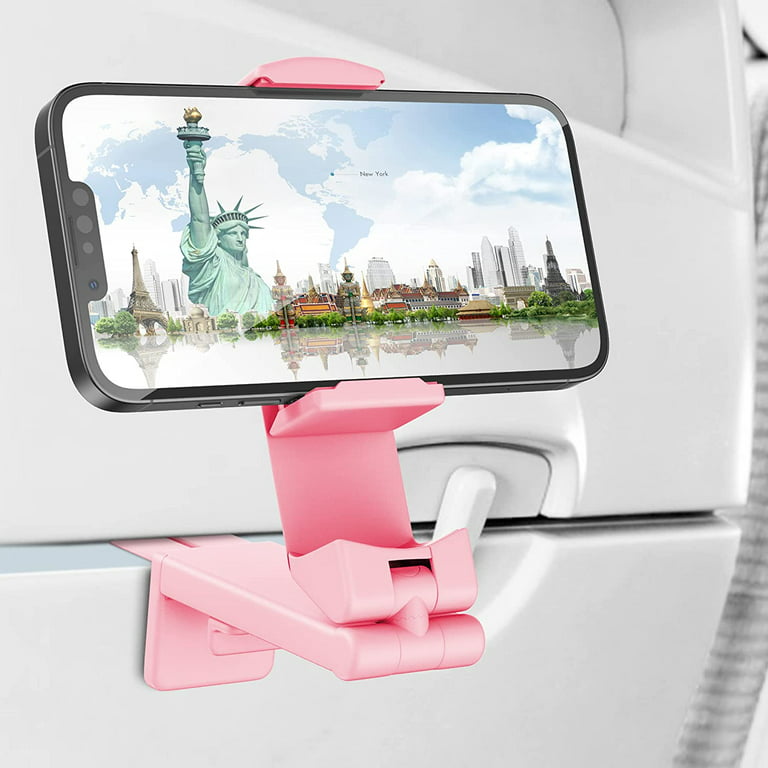 2-Pack Airplane Travel Essentials Phone Holder Universal Airplane Flight  Essentials Phone Mount 360 Degree Travel Must Haves Handsfree Phone Stand  for