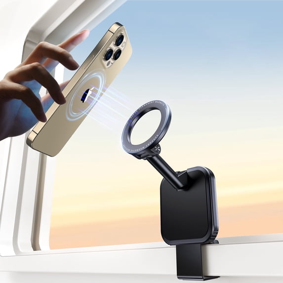 SPEEDWOW Magnetic Airplane Phone Holder, 360° Rotation Adjustable Foldable Phone Stand for Desk, Universal Travel Tablet Stand, Car Mounts Fits IPhone