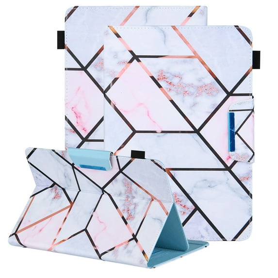 Universal Flip Cute Case for 7.9 /8.0/ 8.3 /8.4 Inch Tablet, for iPad Mini 7.9" /iPad Mini (6th Generation) 8.3" /Onn. 8" Tablet Pro /Samsung Galaxy Tab A 8.0" /Lenovo Tab M8 8" Tablet (M Marble)
