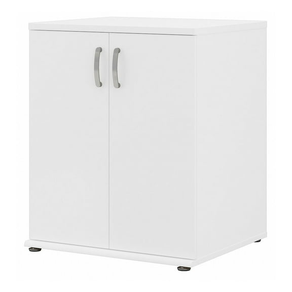 Universal Floor Storage Cabinet with Doors in White - Engineered Wood