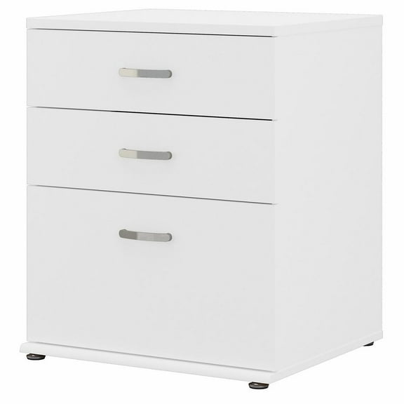 Universal Floor Storage Cabinet with Drawers in White - Engineered Wood