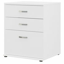 Universal Floor Storage Cabinet with Drawers in White - Engineered Wood
