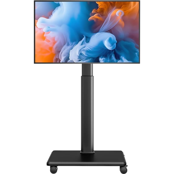 Universal Floor TV Stand, Portable Rolling Floor TV Mount with Wheels, 80  Swivel Height Adjustable for 27 to 65 Inch LCD  OLED,  up to 88 lbs Mobile TV Cart, M VESA 400x400mm