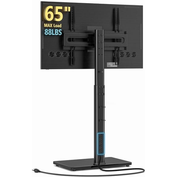 Universal Floor TV Stand with Mount 70 Degree Swivel 9 Level Height Adjustable and , LED OLED TVs, Perfect for Corner & Bedroom