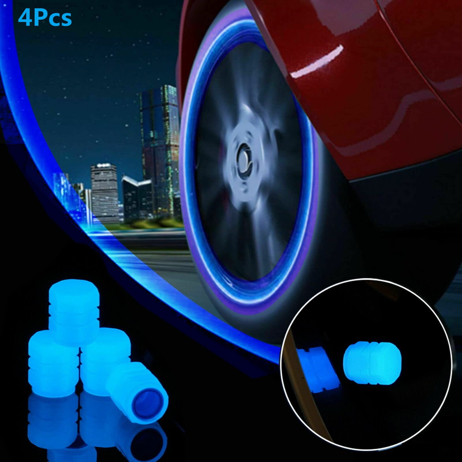 12PCS Glow-in-the-Dark Tire Valve Caps - Funny Prank Stem Covers For Cars, Motorcycles, Bikes