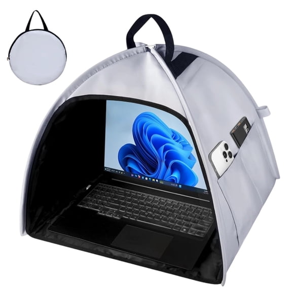 Universal Foldable Laptop Sun Shade & Privacy Shield - Laptop Sun Shade for Working Outside Laptop Tent Fits 13-16 Inch - Blocks Sunlight, Protects Privacy, Working Outdoor Travel,Grey