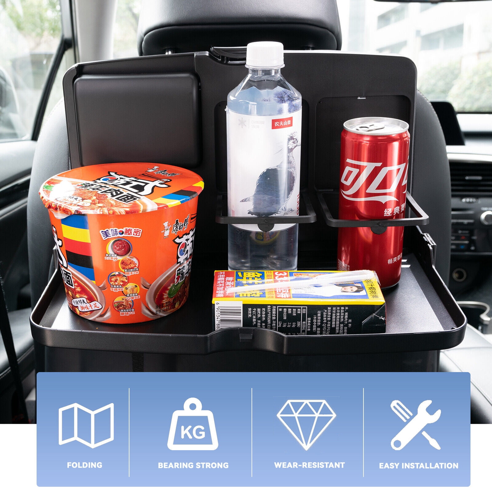 Universal Folding Car Seat Rear Back Dining Table Drink Food Holder