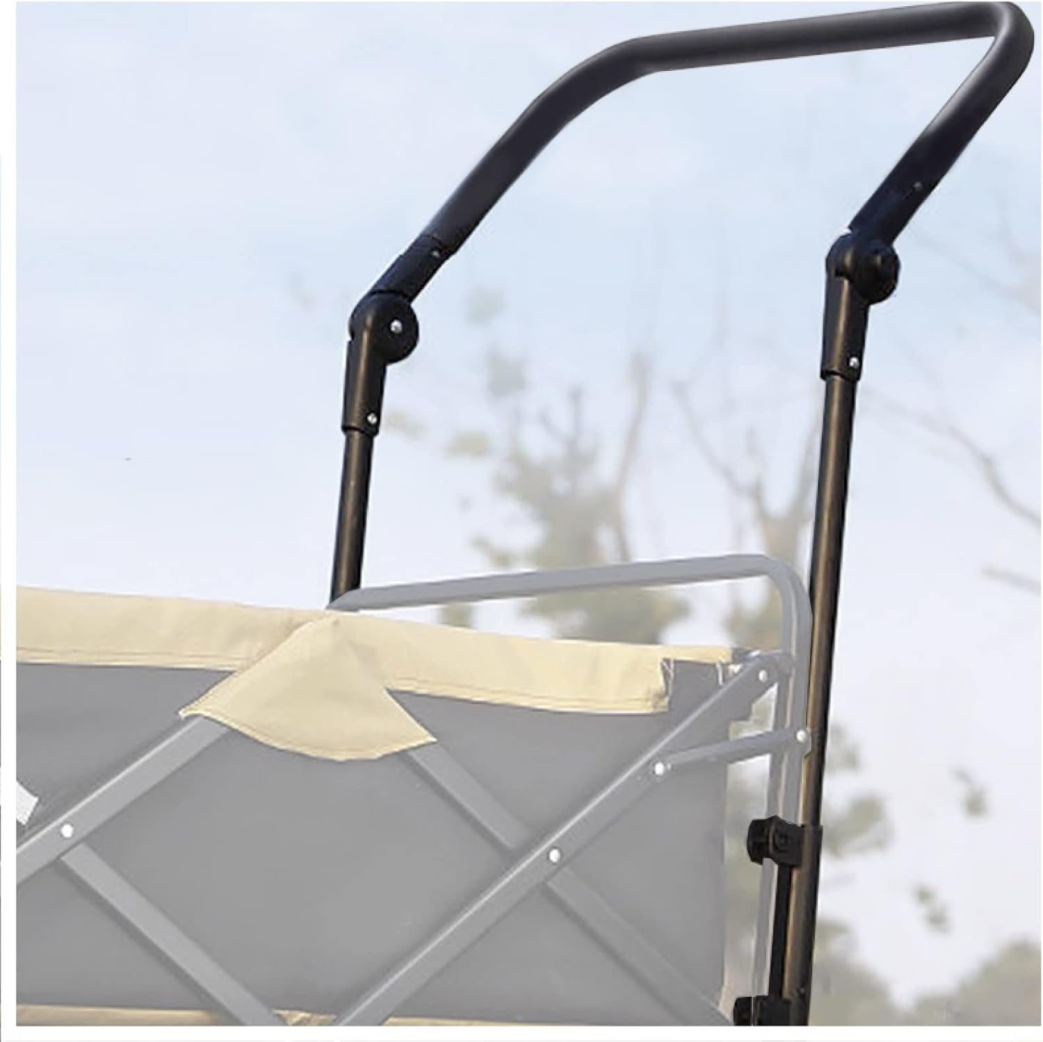 Universal Folding Wagon Push Handle Attachment (20 7/8 Inch/53 cm Outer Width and 19 5/8 Inch/50 cm Inside Width)-Adjustable Push/Pull Bar for Garden Carts,Can be Fixed on 0.6in/1.5cm Square Tube