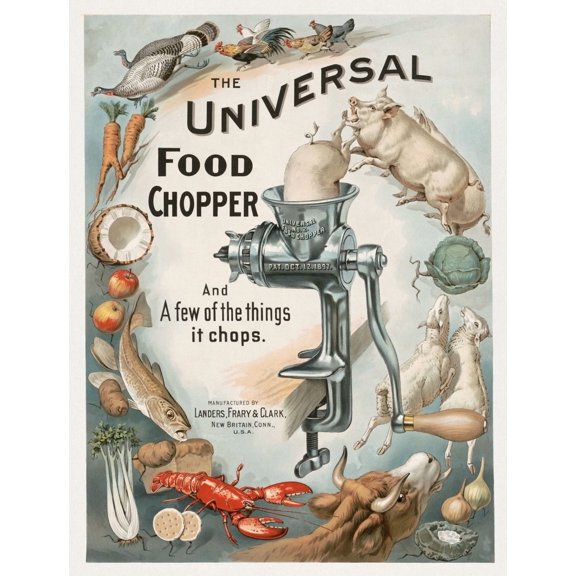 Universal Food Chopper 1899 Forbes Lithograph Vintage Advertising Poster Print Home Decor Office Wall Art