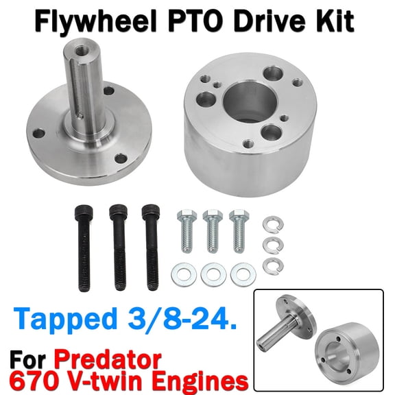 Universal For Predator 670 V-twin Engines Flywheel PTO Drive Kit Tapped 3/8-24.