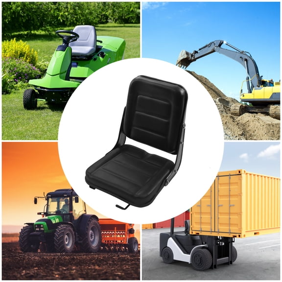 Universal Forklift Seat for Excavator, Backhoe Dozer Telehandler Lawn Mower Seat with Fore,Aft Adjustment Replacement Forklift Seat Black