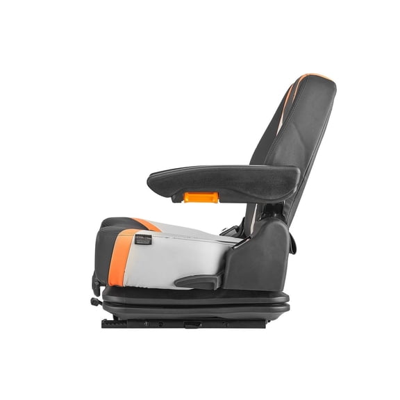 Universal Forklift Seat with Adjustable Back Armrest and Safety Belt for Tractor Lawnmower Skid Loader Bulldozer Excavator with Shock Absorption