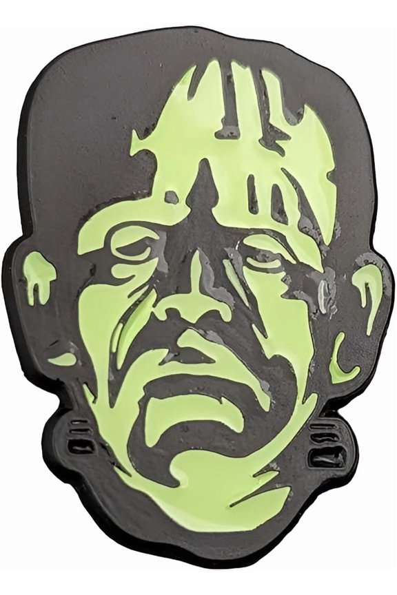 Universal Frankenstein Head Glow In The Dark Enamel Pin