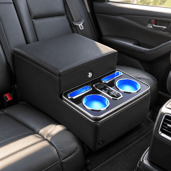 Universal Front Bench Car Seat Locking Center Console with Lighting and Fast Charging for Pickups and SUVs