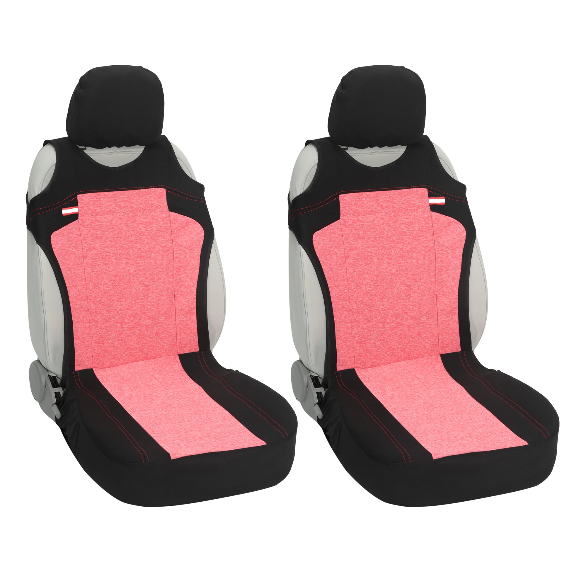 Universal Red and Black Cloth Fabric Car Seat Cover Kit