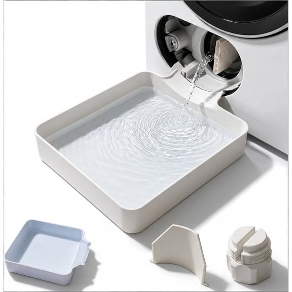 Universal Front-Load Washing Machine Drain Pan, Leak-Proof Water Catch Design, Easy Installation for Apartments, Mobile Homes, Garages, and Rentals