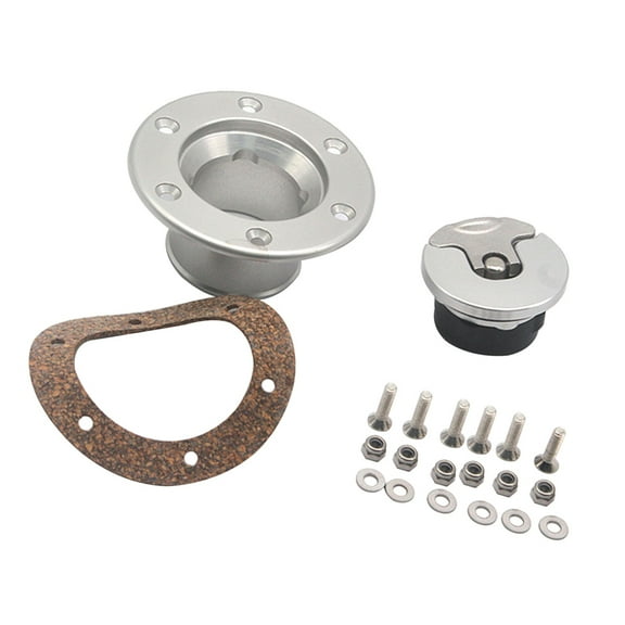 Universal Fuel Filler Neck Gas Lid Flush Mount with 6 Holes Anodized