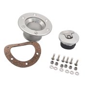 Universal Fuel Filler Neck Gas Lid Flush Mount with 6 Holes Anodized