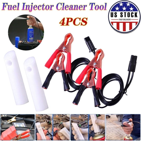 Universal Fuel Injector Flush Cleaner Adapter DIY Kit Car Cleaning Tool + Nozzle