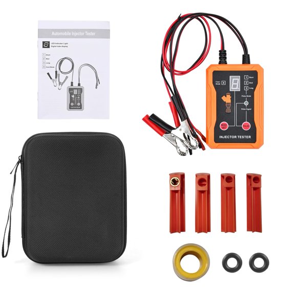 Universal Fuel Injector Tester and Cleaner Kit Dual Injector Test 8 Pulse Modes 4 Adapters 12V for EFI and GDI Gasoline Engines