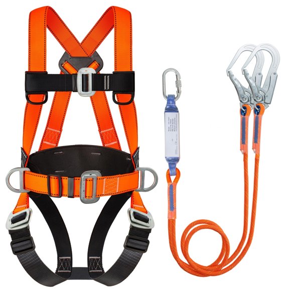 Universal Full Body Fall Protection Safety Harness with Dorsal D-Ring and Mating Buckle Legs,roofing harness construction harness ANSI/ASSP Compliant,internal Shock Absorbing landyard&Hook