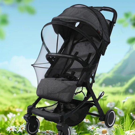 `Universal Full‑Cover Baby Stroller Mosquito Net Zipper Mesh Pram Anti‑Insect Protection Cover, Multiple Sizes Styles`
