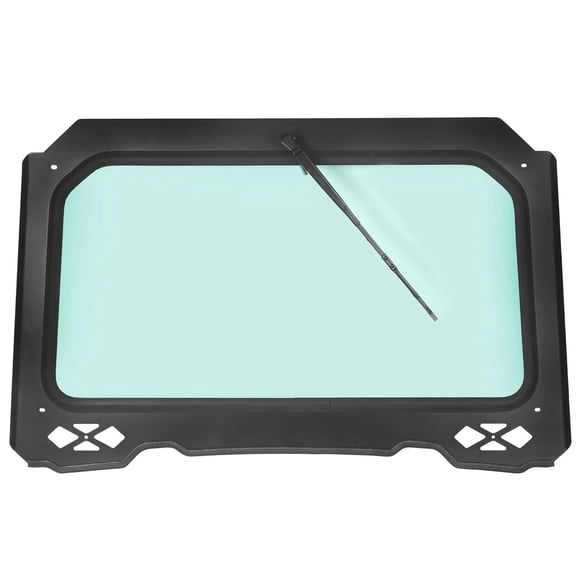 Universal Full Glass Windshield with Wiper Assembly Compatible for Polaris R ZR Models 900 / 1000 / Trail S / XP Turbo, UTV Off-Road Protective Windshield