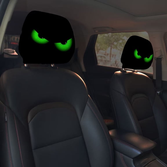 Universal Funny Car Print Headrest Cover, Stretchy Elastic Seat Head Rest Covers for Cars, Trucks, SUVs, Vehicles, Auto Interior Accessories, Washable Protector for Drivers and Passengers