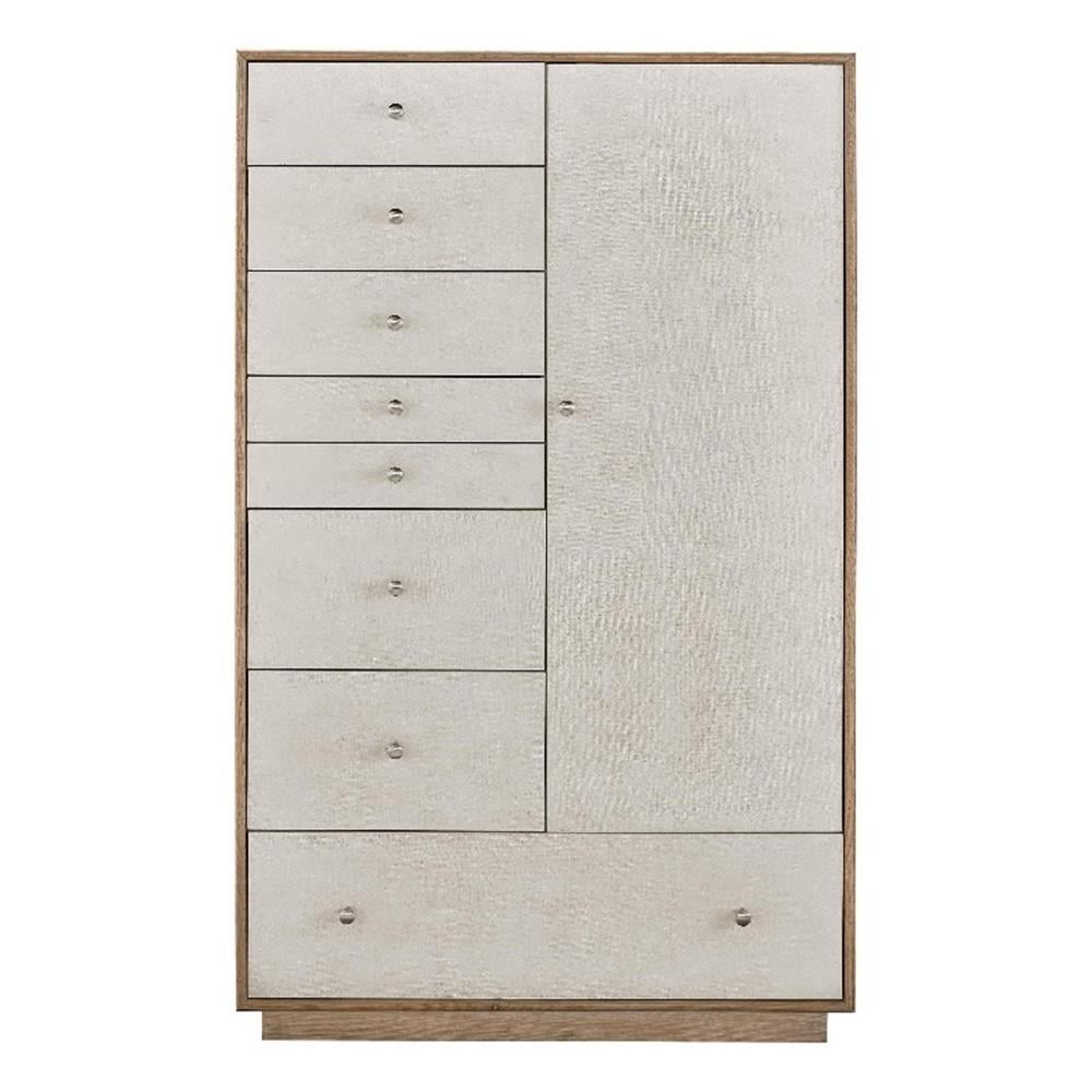 Gray Oak-Finished Chifforobe with Multiple Storage Options