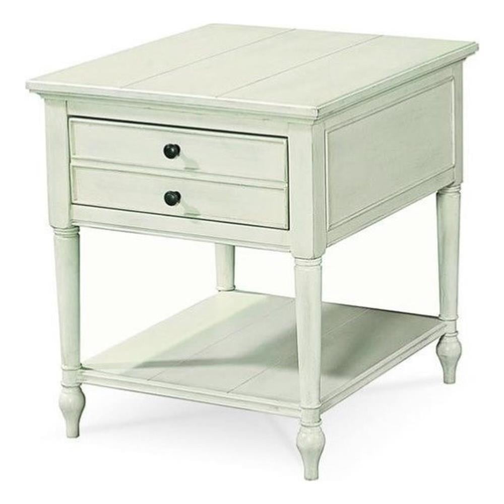 Universal Furniture Summer Hill Wood End Table in Cotton Ivory
