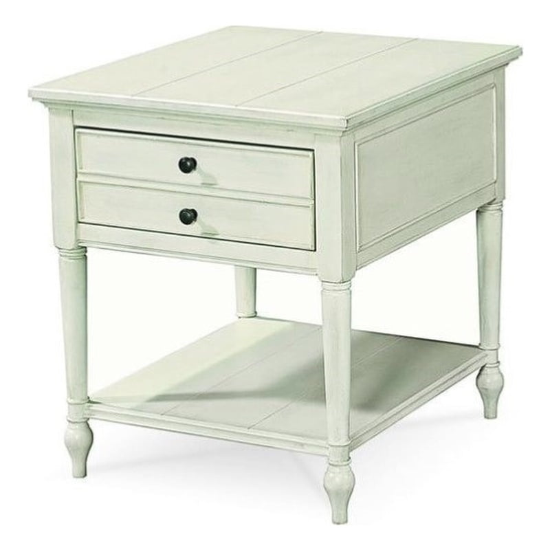 Universal Furniture Summer Hill Wood End Table in Cotton Ivory