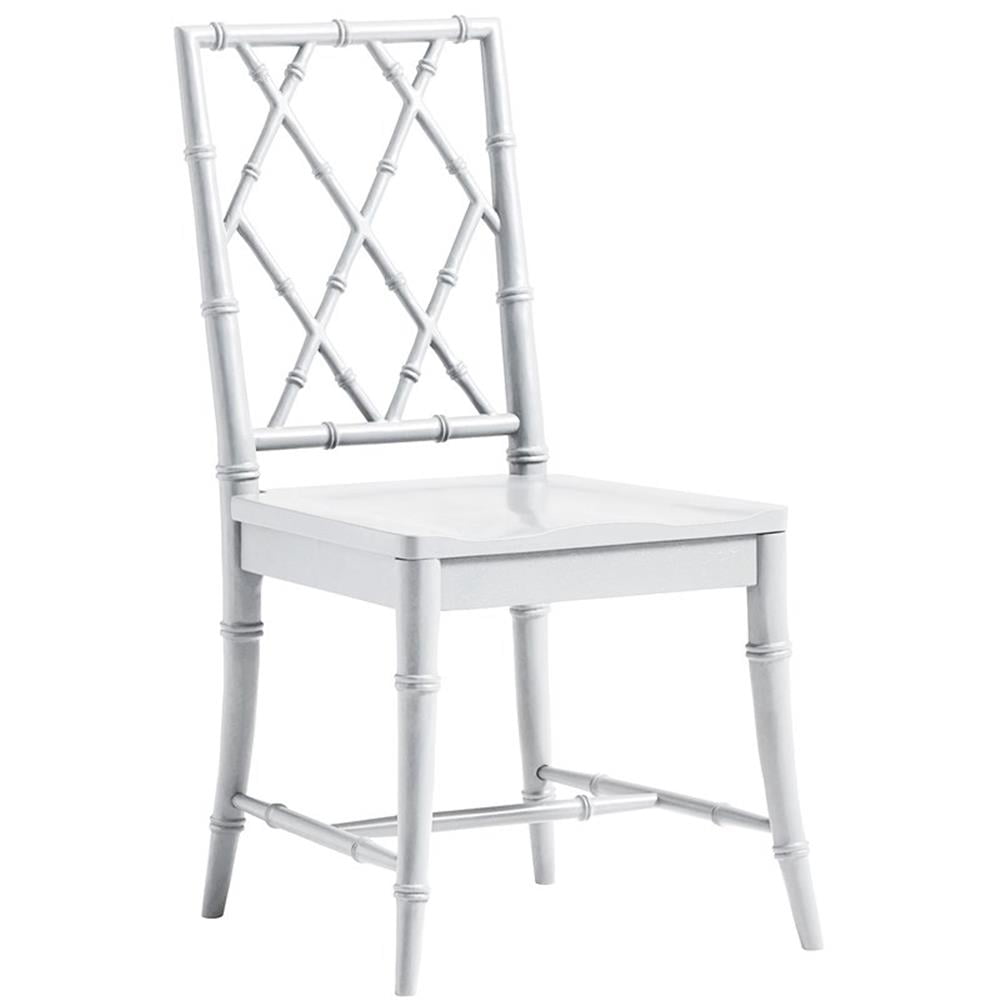White Wood Cross Back Dining Side Chair Set
