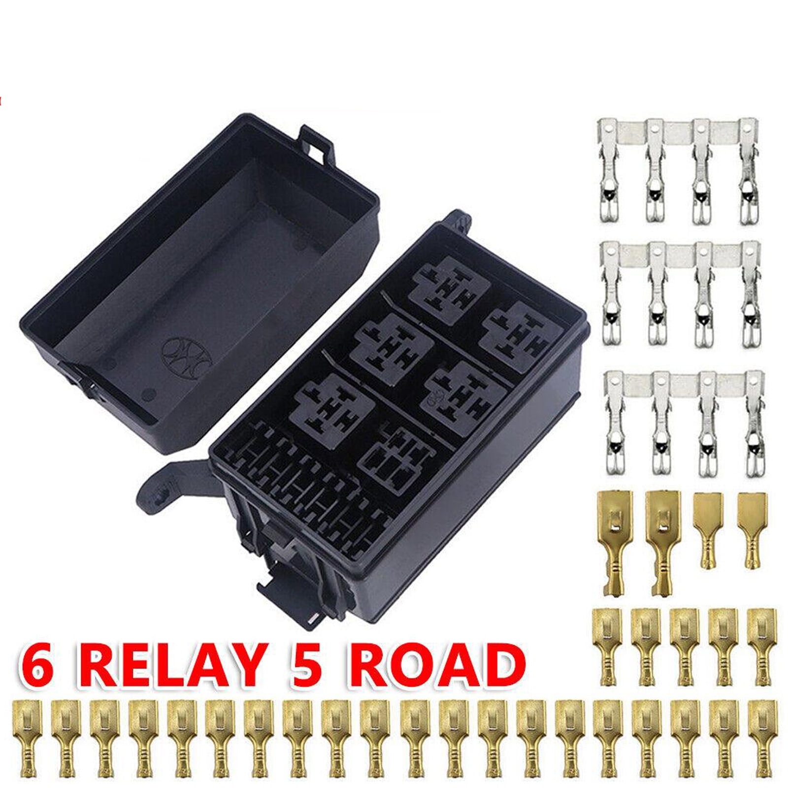 Universal Fuse Relay Box 6 Road 12 Slot Car Trunk Marine ATC ATO Block