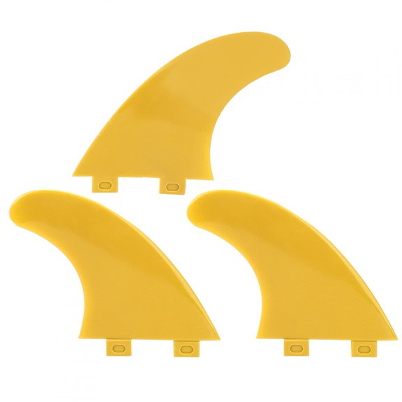 Universal G5 Thruster Surfboard Fin Set 3-Piece for Shortboard & Longboard - Yellow