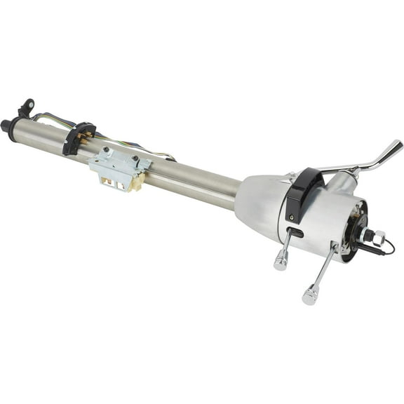 Universal GM Tilt Steering Column 30" Floor Shift Design, 2-inch Diameter, 5-Position Tilt, Built-in GM Turn Signal & Hazard Flashers, Accepts 1969-1994 GM Steering Wheel & Adapters, Raw Finish
