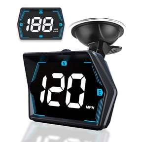 Universal GPS Speedometer MPH Heads-Up Display for Car, USB Plug & Play Large Screen HUD GPS Speedometer with Overspeed Alarm with Shading Plate, Car Charger Adapter, Rotary Suction Cup Holder