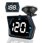 Universal GPS Speedometer MPH Heads-Up Display for Car, USB Plug & Play Large Screen HUD GPS Speedometer with Overspeed Alarm with Shading Plate, Car Charger Adapter, Rotary Suction Cup Holder