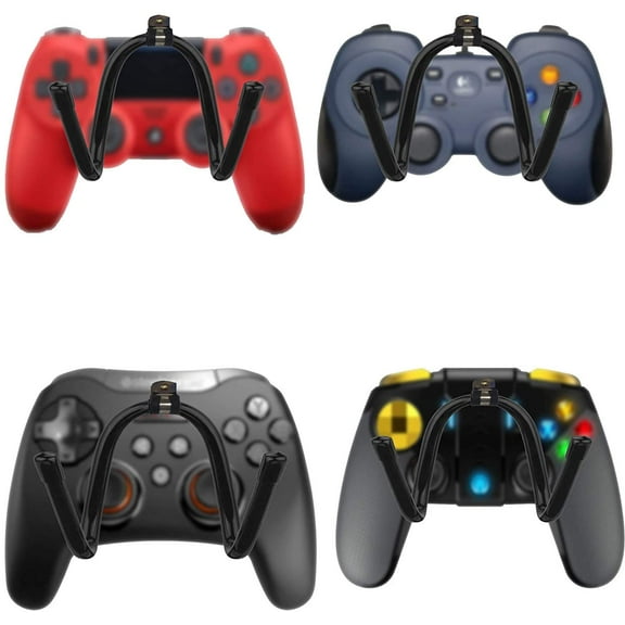 Universal Game Controller Wall Mount Stand Holder Organizer Wall Rack Wall Mount Wall Clip Wall Hanger (4 Pack) for Xbox One PS4 Switch Pro Game Controller, Universal Gamepad Accessories - NO Game Con