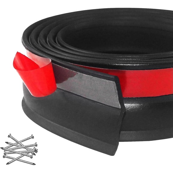 Universal Gara Door Seals Bottom Rubber, Gara Door Rubber Seal Strip Replacement, 20 Feet Weatherproofing Gara Door Weather Stripping with Nails