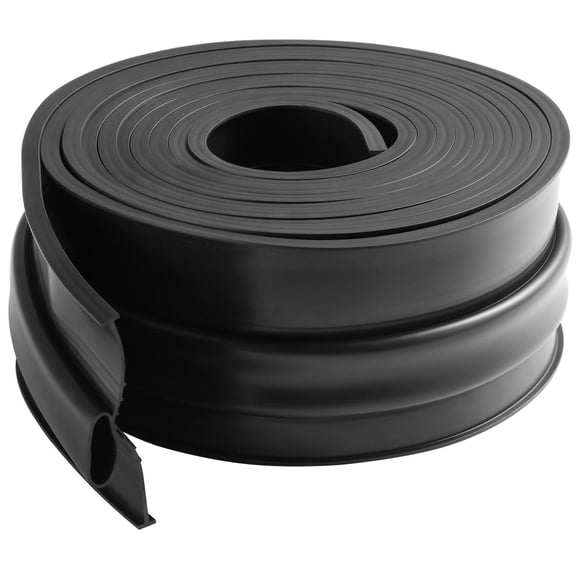 Universal Garage Door Bottom Seal Kit 16 FT U Shape O Ring PVC Weatherstrip with Adhesive Black