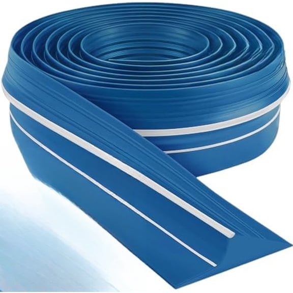 Universal Garage Door Threshold Seal Strip 10FT Kit, Bottom Waterproof Rubber Weather Stripping Replacement（Blue, 1 Adhesive）