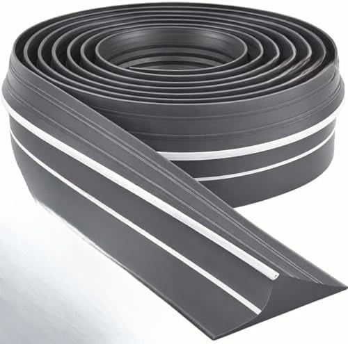 Universal Garage Door Threshold Seal Strip 10FT Kit, Bottom Waterproof Rubber Weather Stripping Replacement（Gray, 1 Adhesive）