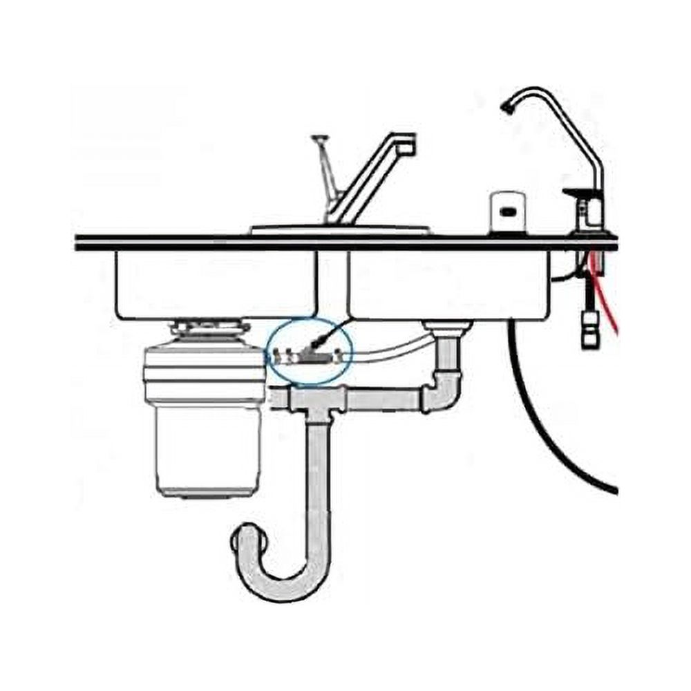 Universal Garbage Disposal Drain Line Adapter (DLA) For A Water Filter With 1/4 Inch Quick